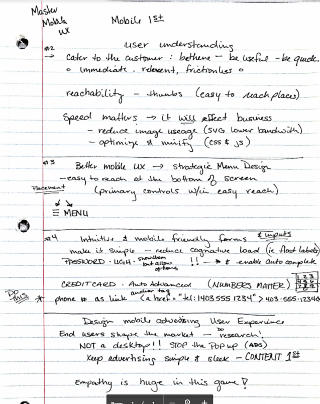notes from video mobileUXnotes
