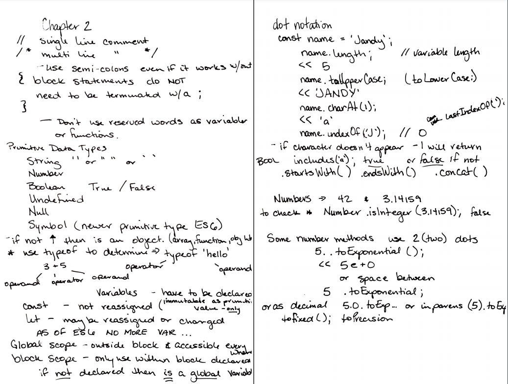 notes from ch. 2 